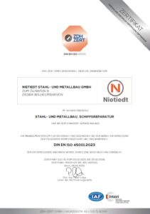 SMB-45001-2023 Zertifikat ZDH (deutsch) gültig bis 22.02.2028