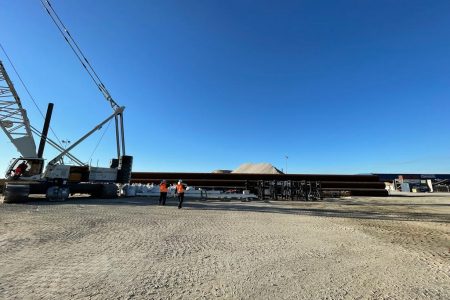 Stahlbauarbeiten am LNG-Terminal in Wilhelmshaven