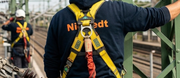 Nietiedt Industriekletterer auf Bahnmast