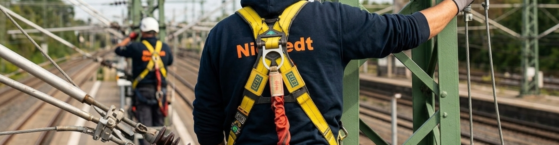 Nietiedt Industriekletterer auf Bahnmast