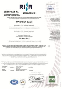 Zertifikat ISO 9001:2015 von RINA